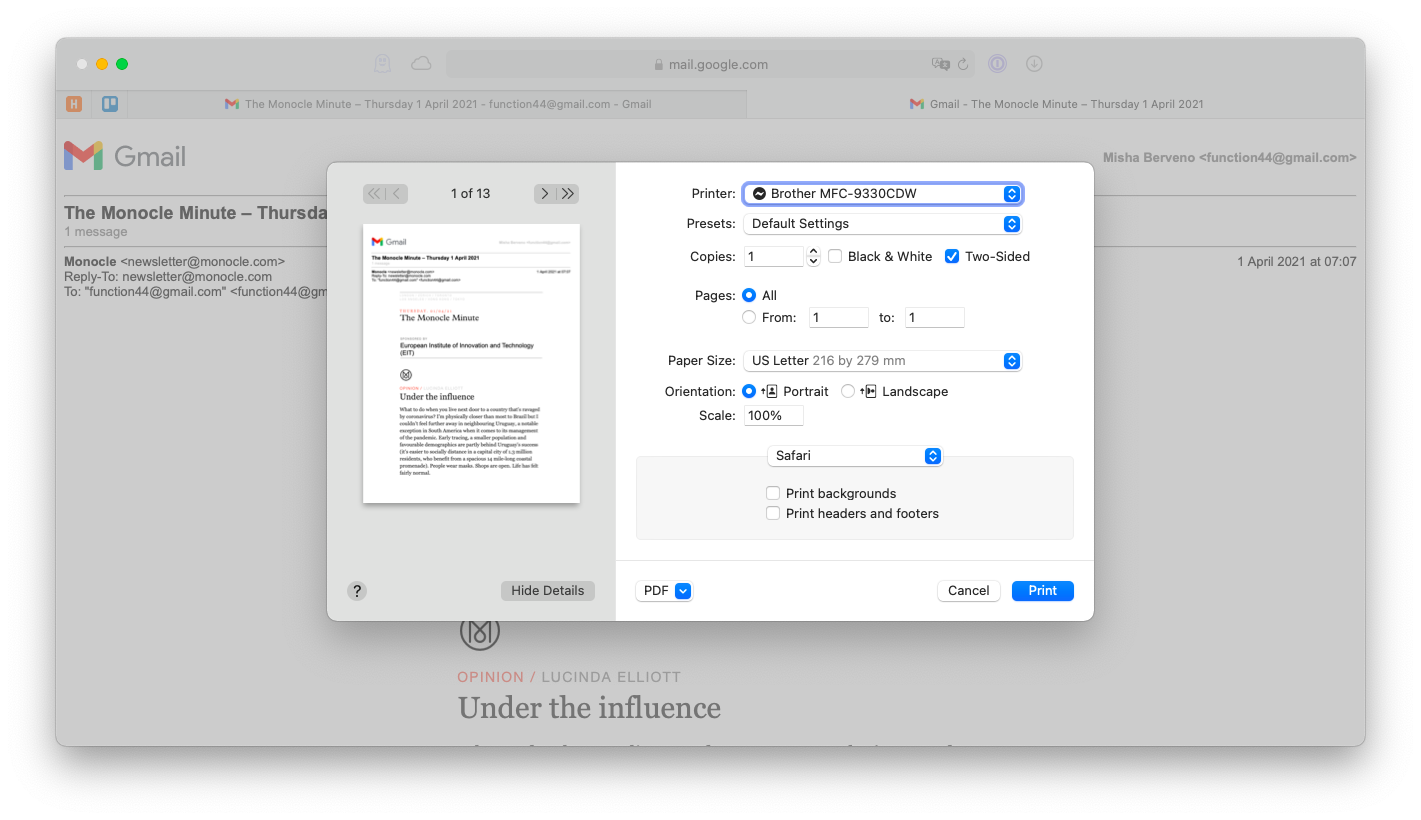 compress a pdf on mac for email
